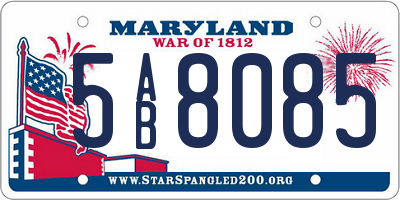 MD license plate 5AB8085