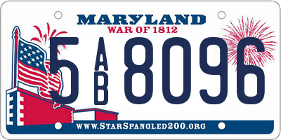 MD license plate 5AB8096