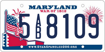 MD license plate 5AB8109
