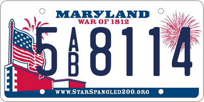 MD license plate 5AB8114