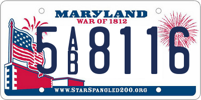 MD license plate 5AB8116