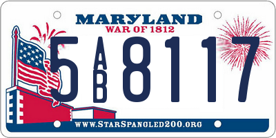 MD license plate 5AB8117