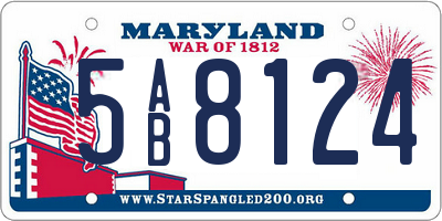 MD license plate 5AB8124