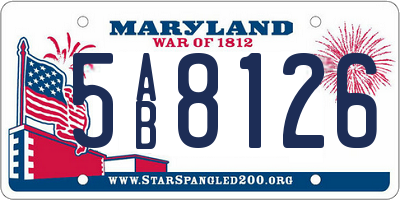 MD license plate 5AB8126