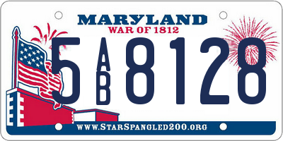 MD license plate 5AB8128