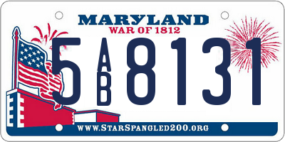 MD license plate 5AB8131