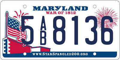 MD license plate 5AB8136