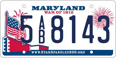 MD license plate 5AB8143