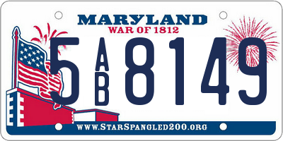 MD license plate 5AB8149