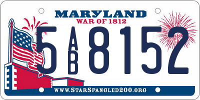MD license plate 5AB8152