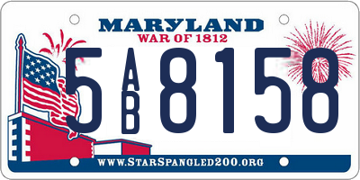 MD license plate 5AB8158