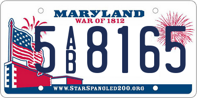 MD license plate 5AB8165