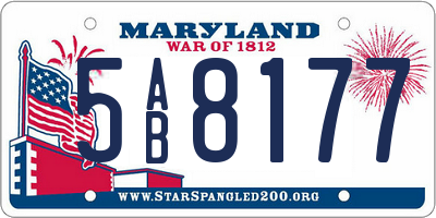 MD license plate 5AB8177