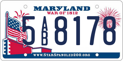 MD license plate 5AB8178