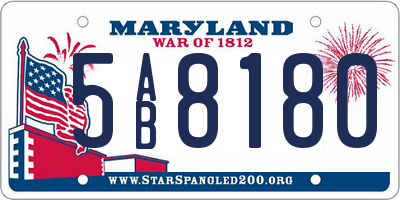 MD license plate 5AB8180