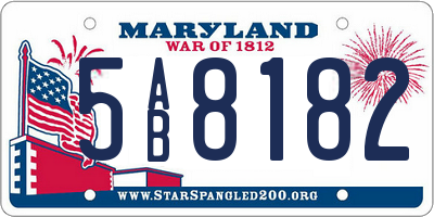 MD license plate 5AB8182