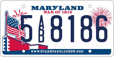 MD license plate 5AB8186