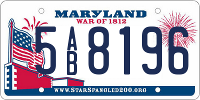 MD license plate 5AB8196