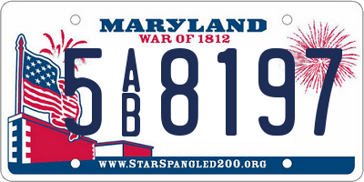 MD license plate 5AB8197