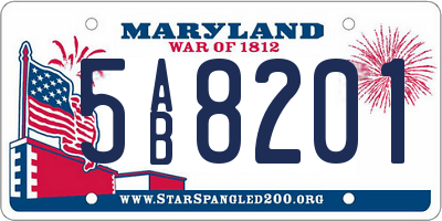 MD license plate 5AB8201