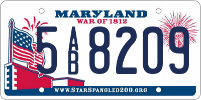 MD license plate 5AB8209