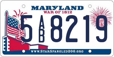 MD license plate 5AB8219