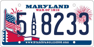 MD license plate 5AB8233