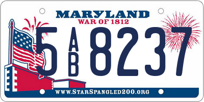 MD license plate 5AB8237