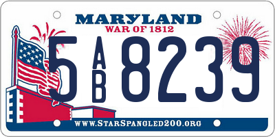 MD license plate 5AB8239