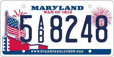 MD license plate 5AB8248