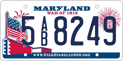 MD license plate 5AB8249