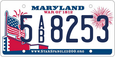 MD license plate 5AB8253