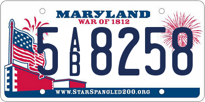 MD license plate 5AB8258