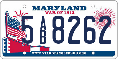 MD license plate 5AB8262
