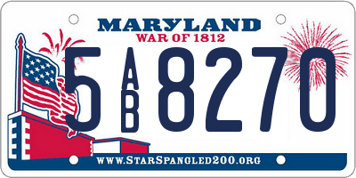 MD license plate 5AB8270