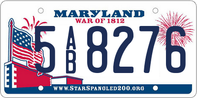 MD license plate 5AB8276