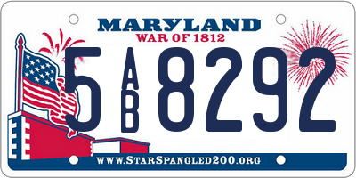 MD license plate 5AB8292