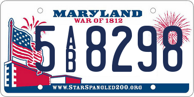 MD license plate 5AB8298