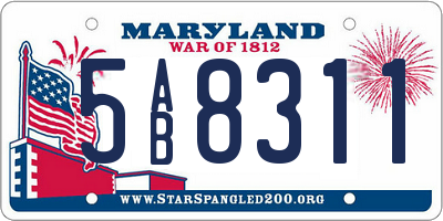MD license plate 5AB8311