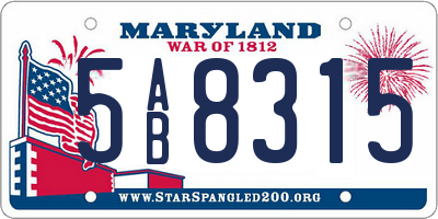 MD license plate 5AB8315
