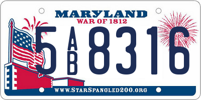 MD license plate 5AB8316