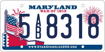 MD license plate 5AB8318