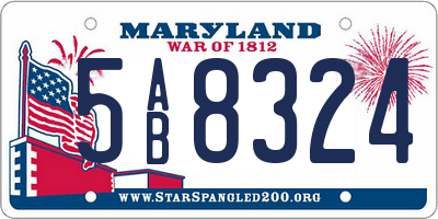 MD license plate 5AB8324