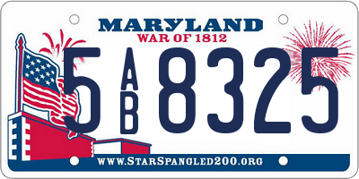 MD license plate 5AB8325