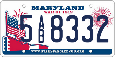 MD license plate 5AB8332