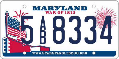 MD license plate 5AB8334
