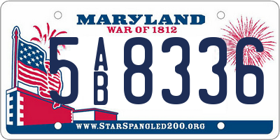 MD license plate 5AB8336