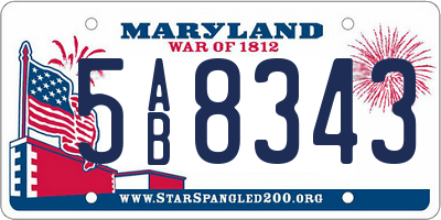 MD license plate 5AB8343