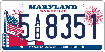 MD license plate 5AB8351