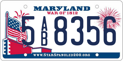MD license plate 5AB8356